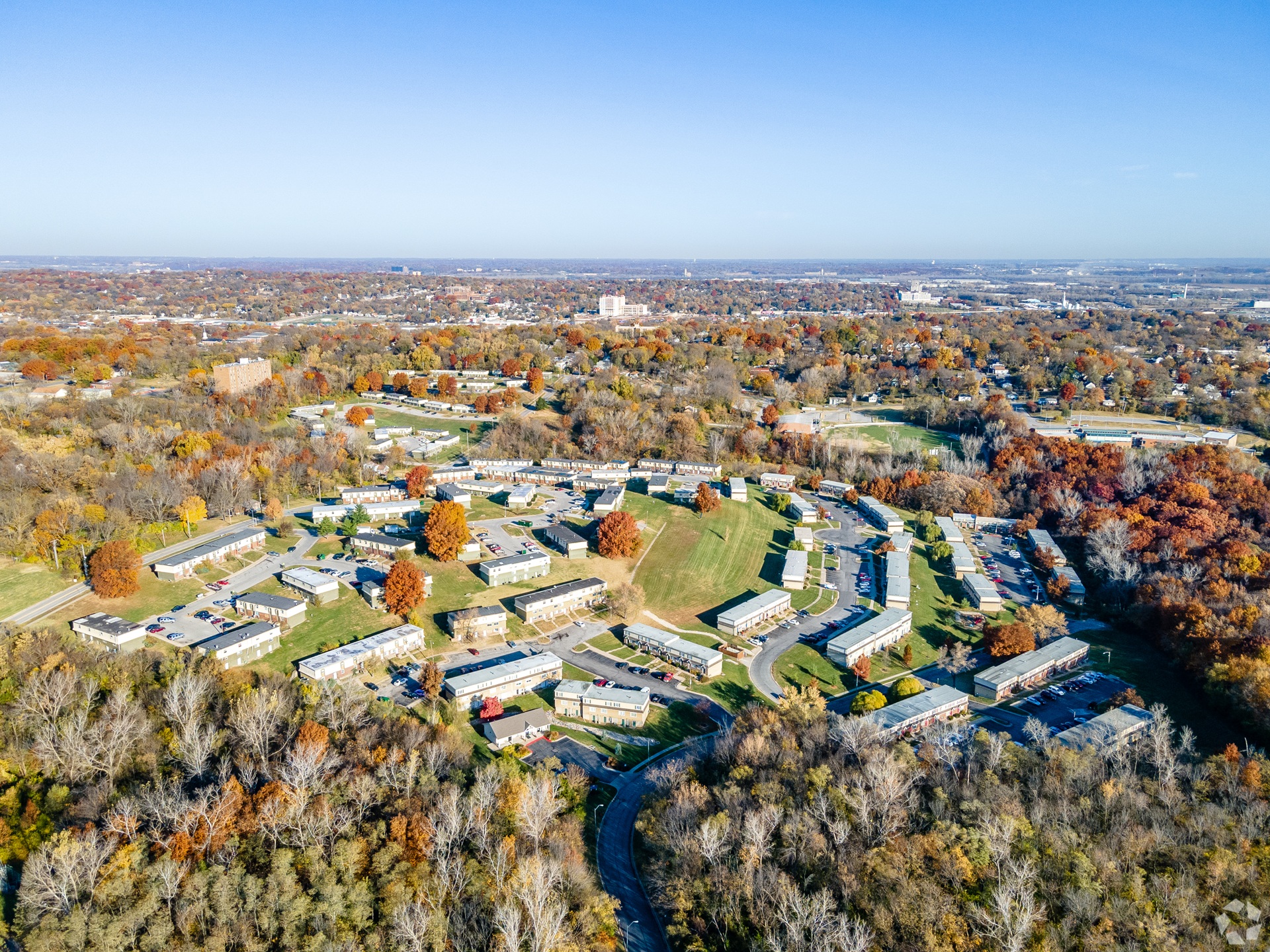 Green Village Townhomes community in Kansas City Missouri